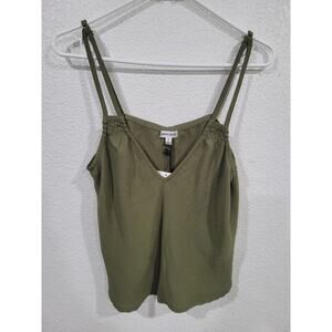 Urban Social Women's Green‎ Satin Tank Top V Neck Blouse size Medium #15
